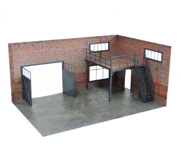 Two-floors auto garage scene Model cars display Size 1/24 Diorama kit 1:24 scale