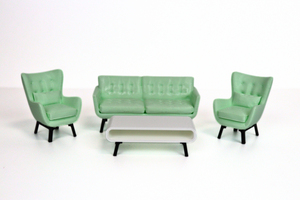 1:18 Couch Lounge Set (MintGreen) - Realistic Couch / Sofa Set with Coffee Table