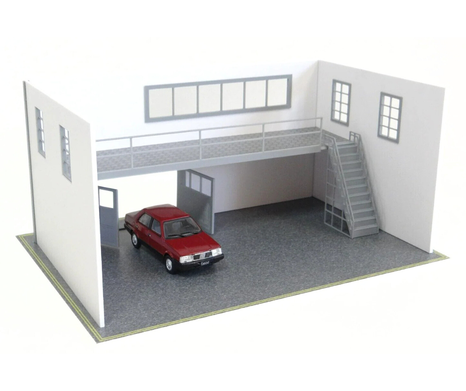 Scale 1:43 DIY model kit Diorama two-floor service garage Model cars display