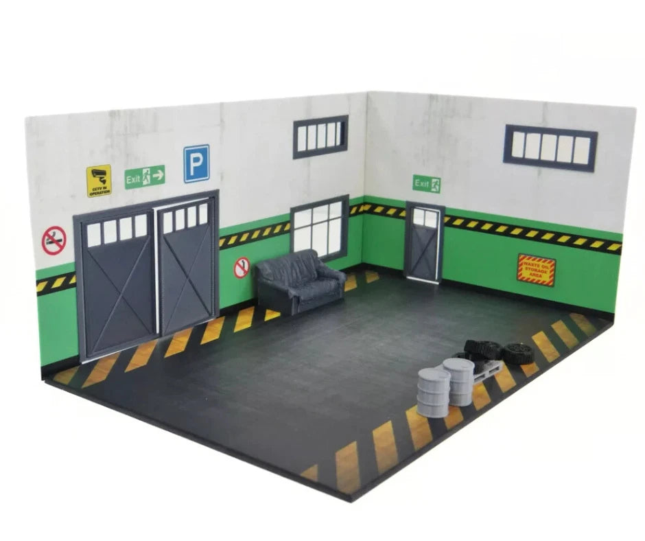 Diecast car display garage model 