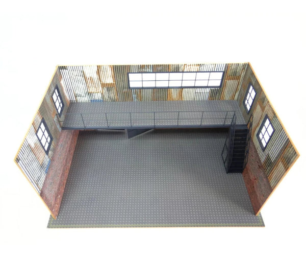 Two-Story Auto Garage 1:18 Scale – Diorama Kit – Model Car Display Scene