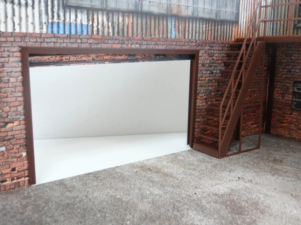 Old Brick - Metal Sheet Garage 1:18 Scale Diorama Display Model for Die-Cast Car