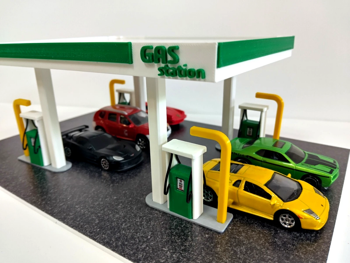 close-up view of gas station 1:60
