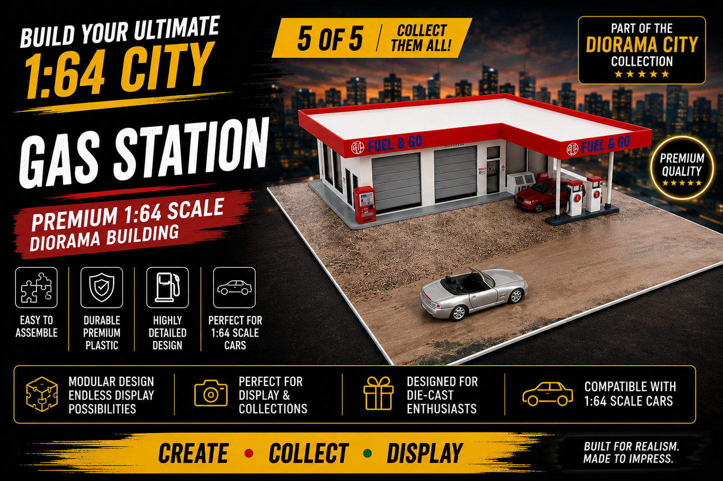 Wholesale Set of 10 – 1:64 Scale Diorama City Complete Sets