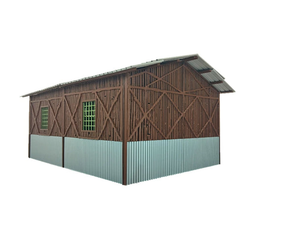 Assembled country barn model garage for diecast cars