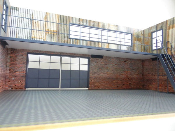 Two-Story Auto Garage 1:18 Scale – Diorama Kit – Model Car Display Scene