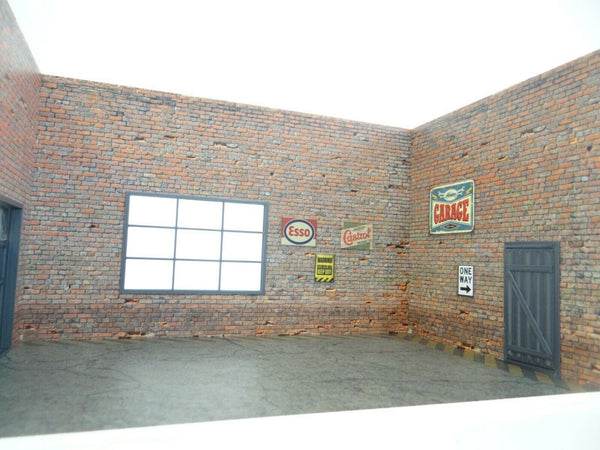 Three walls brick car garage Scale 1:24 Diorama model kit Size 1/24