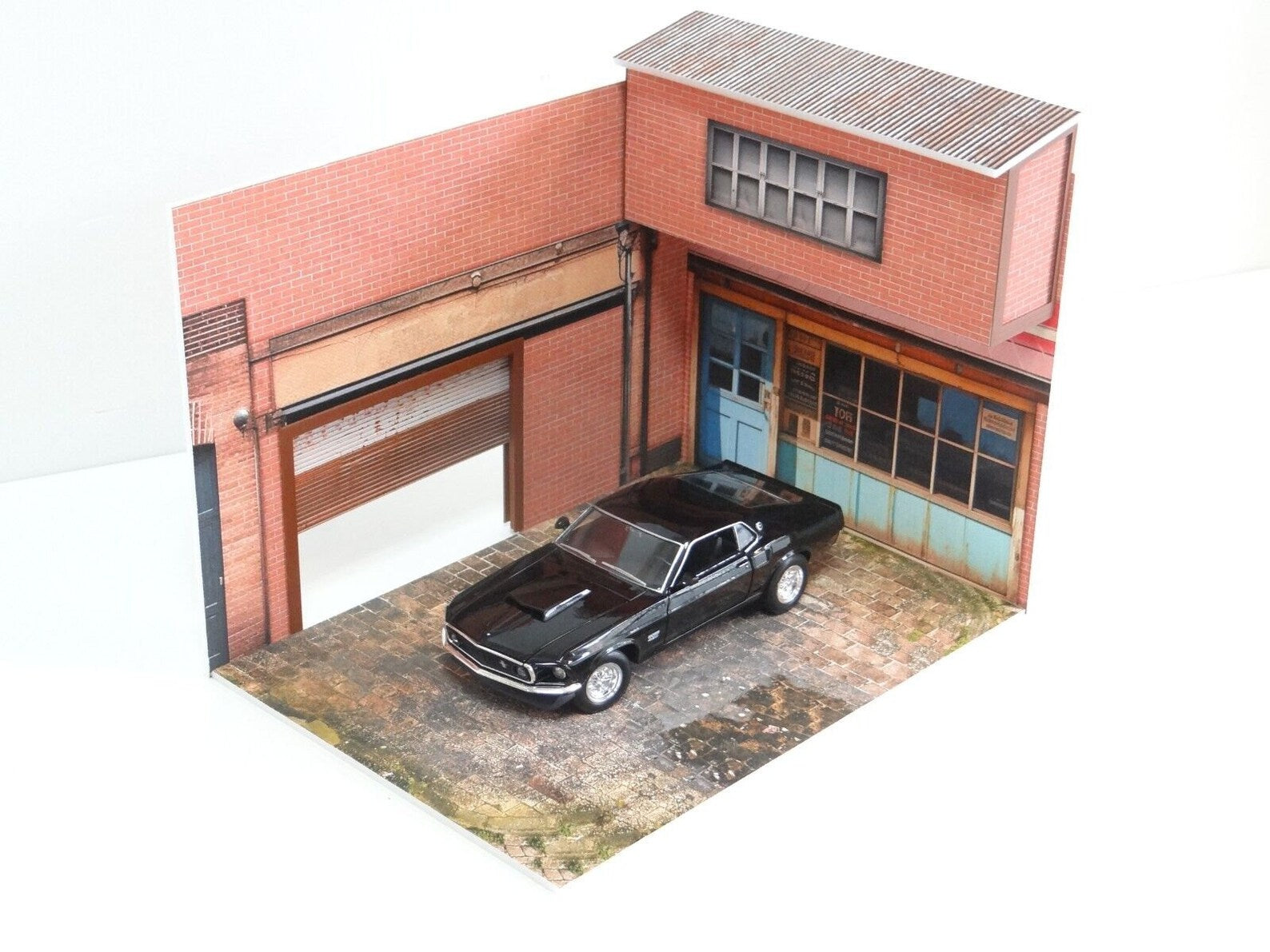 Scale 1:24 Diorama brick auto garage Model car display Diorama kit