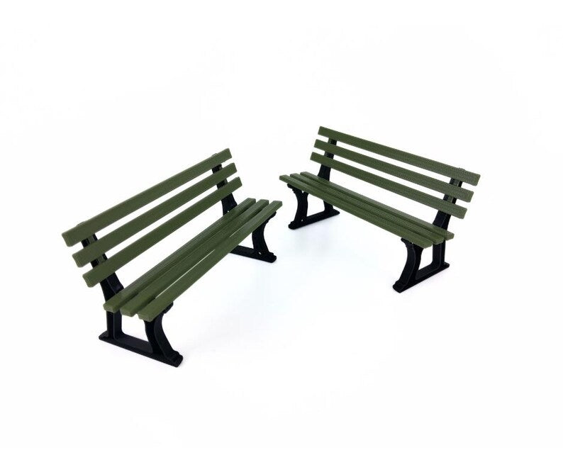 Street Benches 1:18 Scale – Diorama Park and Garden Scene Decoration Parts 1/18