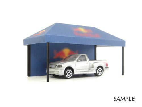 rally tent Scale 1:43 Diorama rally tent Sports car tent display Racetrack decoration
