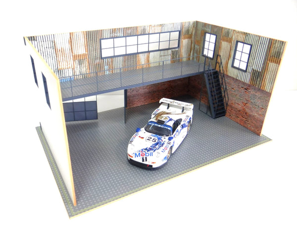 Two-Story Auto Garage 1:18 Scale – Diorama Kit – Model Car Display Scene