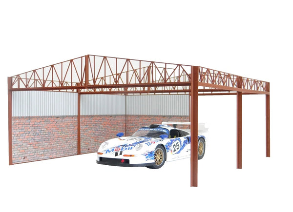 1:18 scale shed garage model kit for die-cast car display