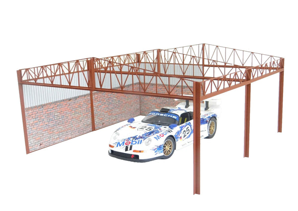 Diecast car display inside 1:18 garage
