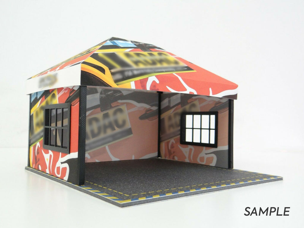 Diorama Model Kit Scale 1:32 Car Model Display Rally Tent Service Tent ...