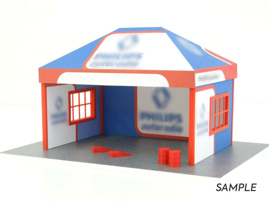 Pit Stop Rally Sponsor Doube Tent scale 1:32 Die cast cars Display Diorama