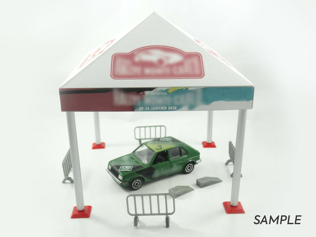 tent display model Scale 1:43 Rally tent Sports car model display Racetrack decoration – dioramatoys