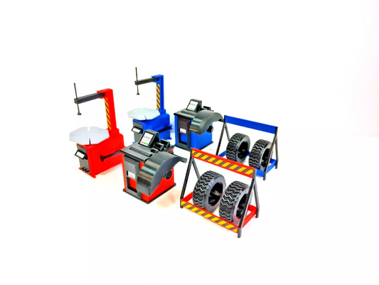 Tyre service equipment Tire shop tools 1:18 scale Model car display decoration