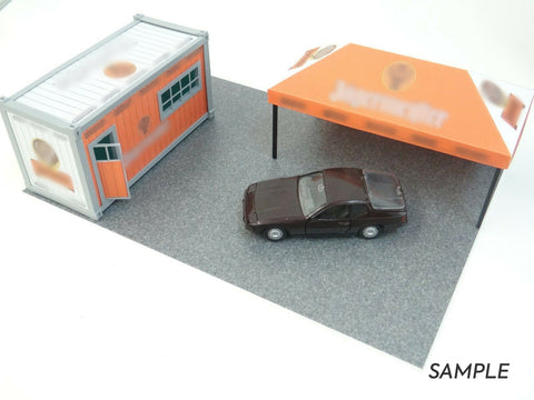 Scale 1:43 Diorama rally tent with office container Model cars display