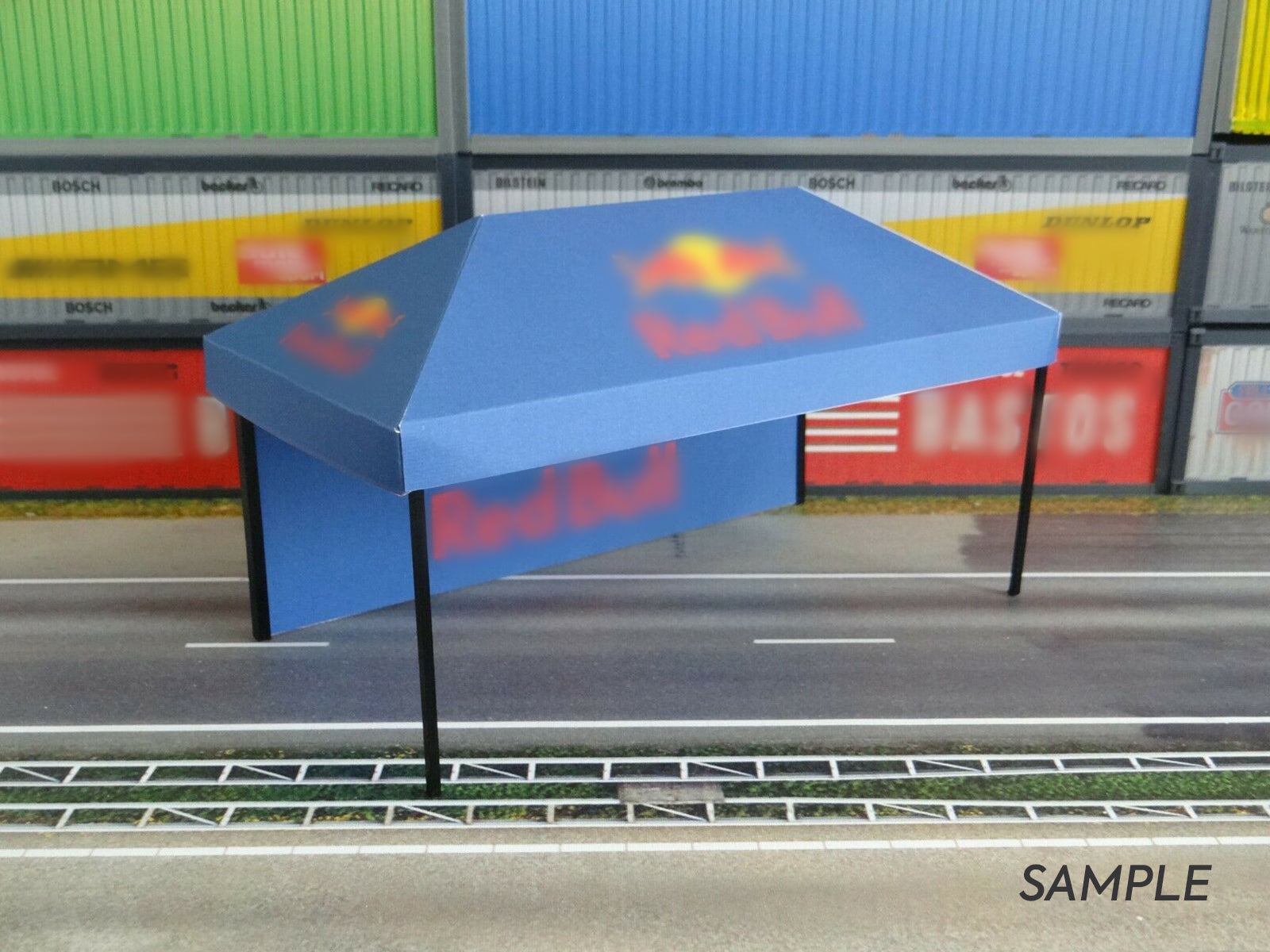 Scale 1:24 Sports car tent display Diorama rally service tent Racetrack decoration