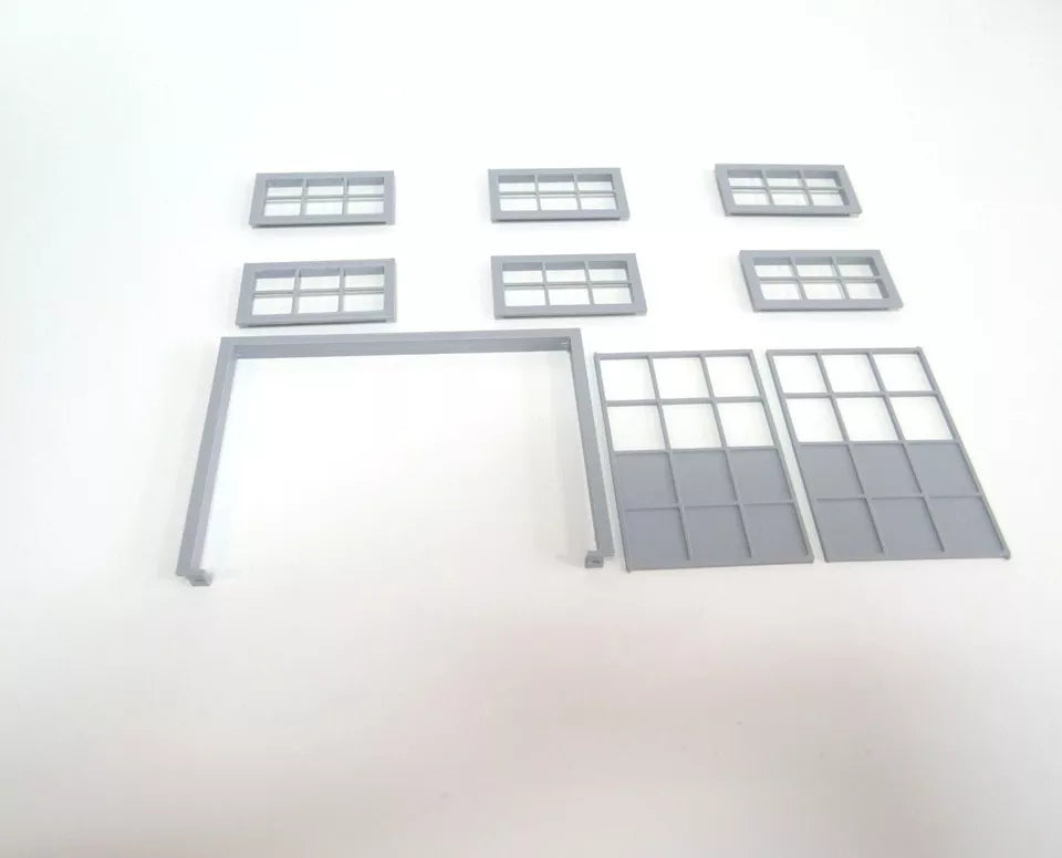 Set of windows and doors miniatures Scale 1:24 Garage making Diorama supplies