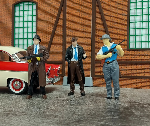 Gangster miniature figures 1:18 scale for car scene decoration
