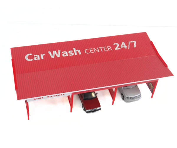 Miniature 1:43 scale car wash model display