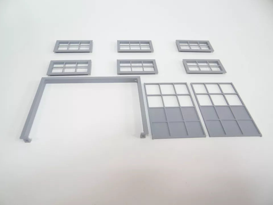 1:24 scale 3D printed garage door with frame for diorama model kits.