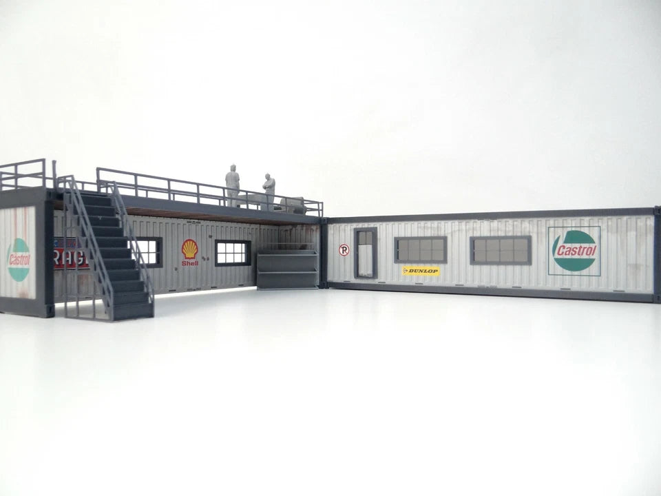Miniature office container for 1:43 car display