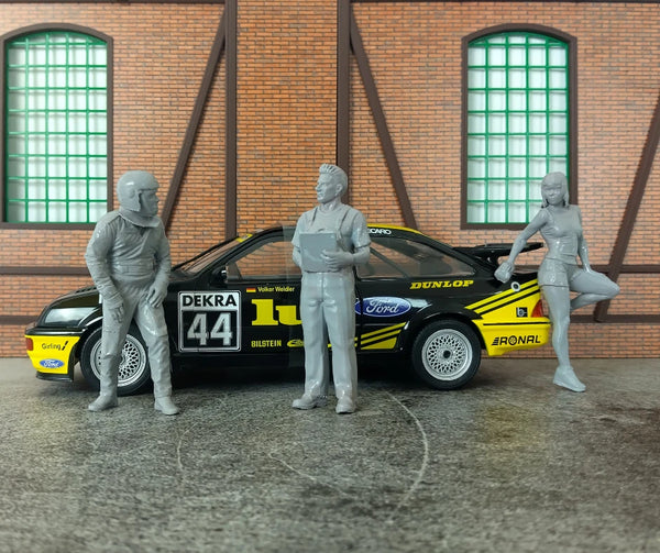 Car racer miniature figure 1:18 scale diorama accessory