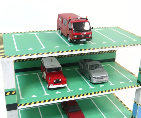 Diecast model car parking diorama