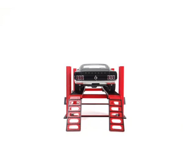 Red car lift for scale models