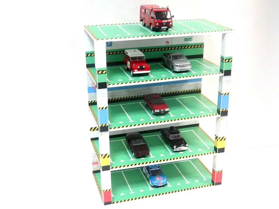 5-Story Diecast Car Display Garage 1:43 Scale  Diorama Kit – Parking Lot Model
