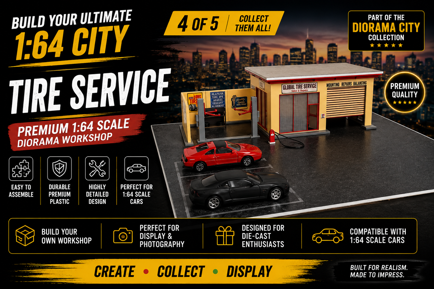 Wholesale Set of 10 – 1:64 Scale Diorama City Complete Sets
