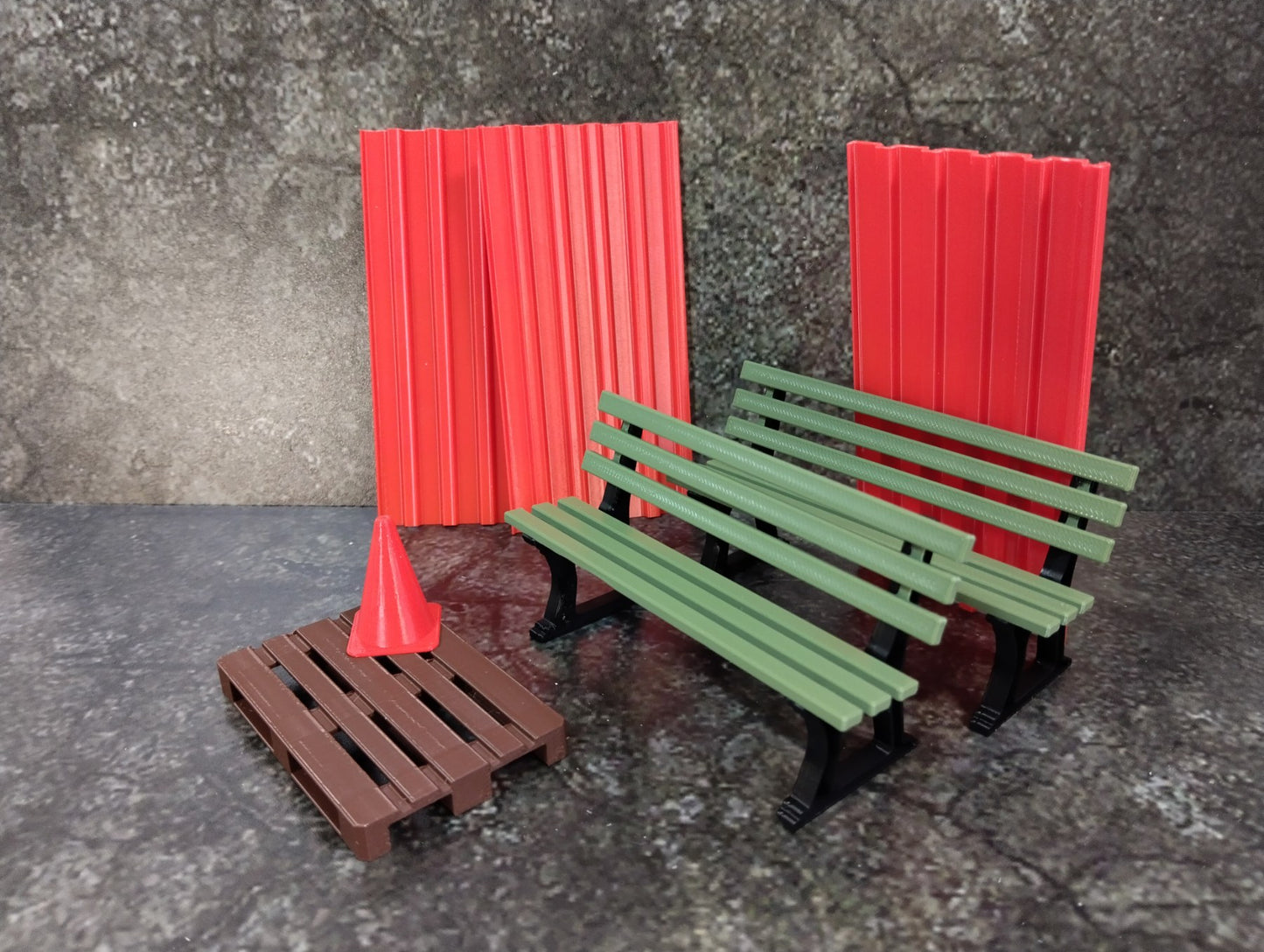 Diorama parts Street benches - tools 1:18 scale Scene decoration Park decor 1/18