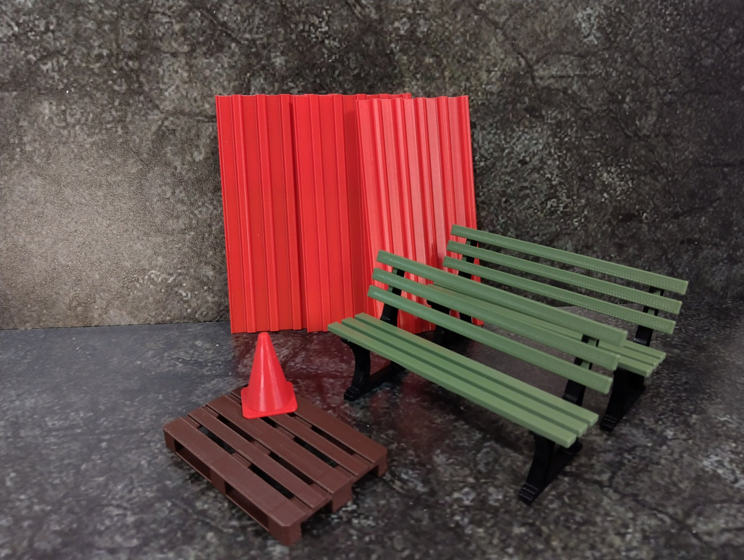 Diorama parts Street benches - tools 1:18 scale Scene decoration Park decor 1/18