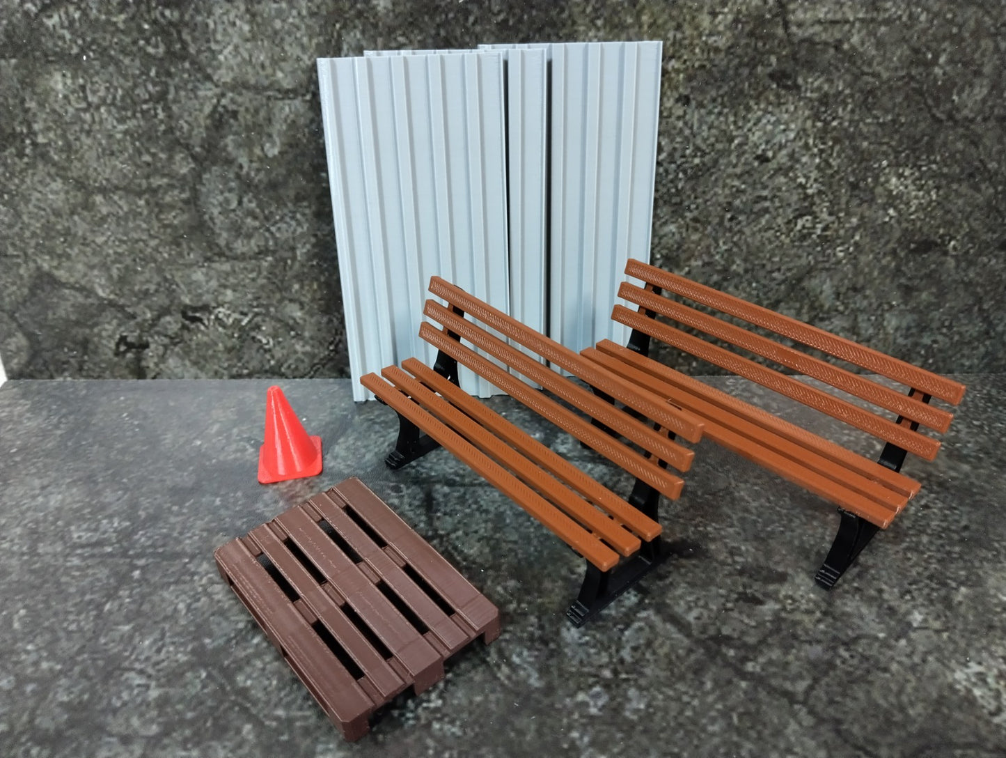 Diorama parts Street benches - tools 1:18 scale Scene decoration Park decor 1/18