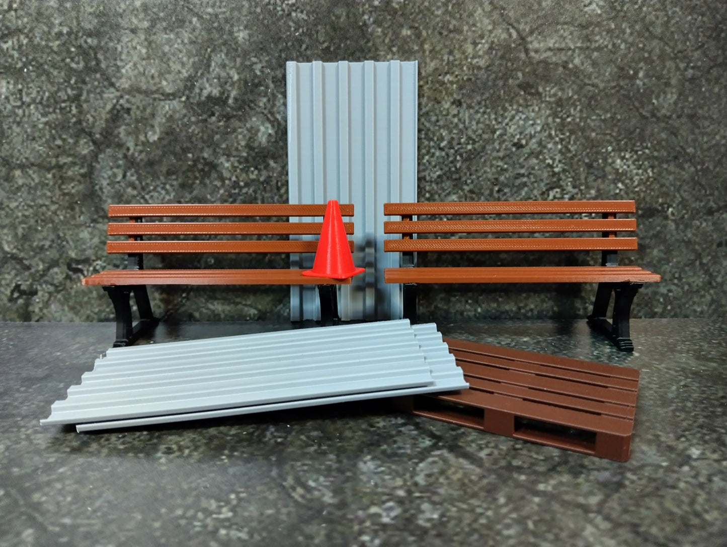 Diorama parts Street benches - tools 1:18 scale Scene decoration Park decor 1/18