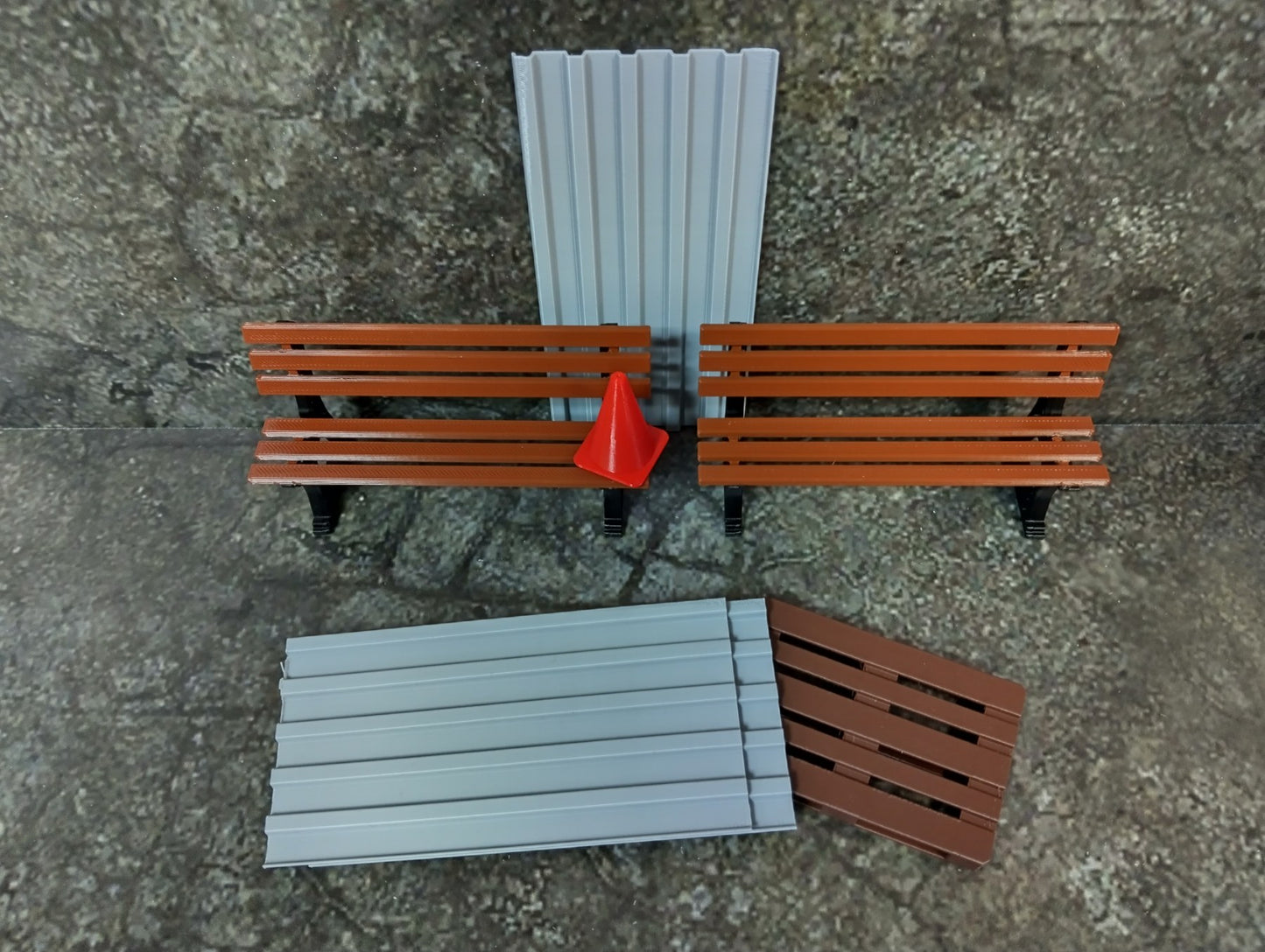 Diorama parts Street benches - tools 1:18 scale Scene decoration Park decor 1/18