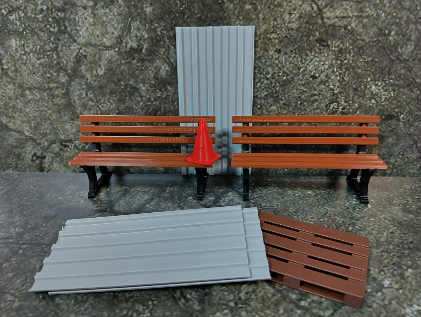 Diorama parts Street benches - tools 1:18 scale Scene decoration Park decor 1/18