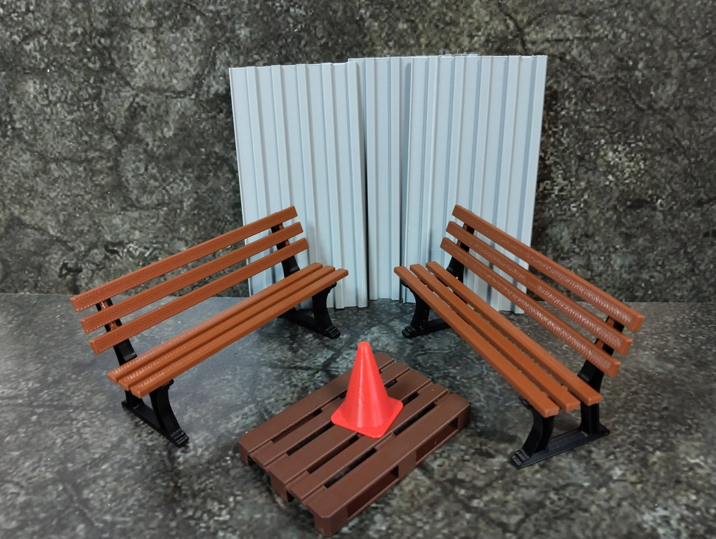Diorama parts Street benches - tools 1:18 scale Scene decoration Park decor 1/18