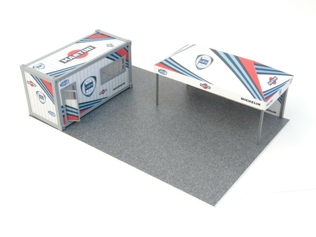 Rally Tent with Office Container Diorama Display Diecast model 1:43 – dioramatoys