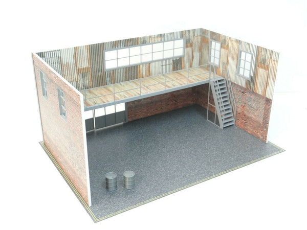 Side view showing details of the 1:24 scale garage kit
