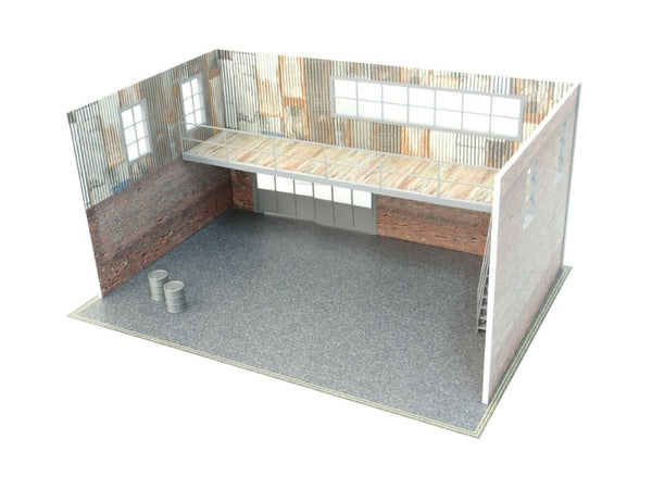 front view of the two-floor diorama garage kit

