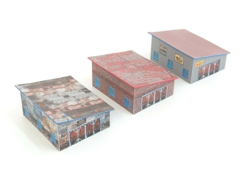 Scale 1:87 HO Diorama set of 3 garages Building miniatures Diorama kits – dioramatoys scale-1-87-ho-diorama-set-of-3-garages-building-miniatures-diorama-kits-dioramatoys
