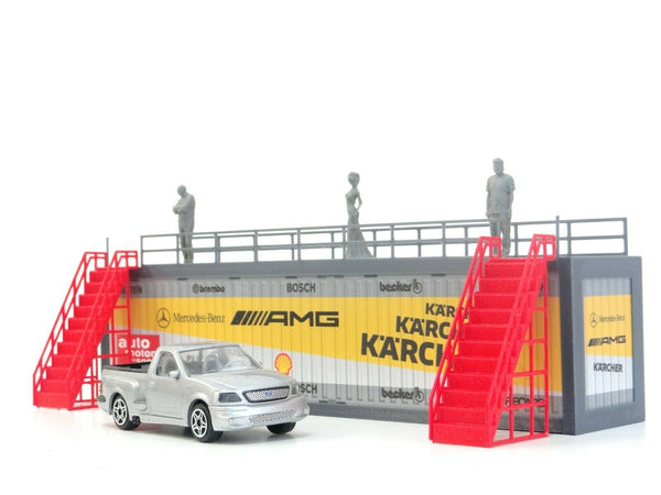 Scale 1:43 Diorama container tribune Diorama parts Rally track accessories Sports car model display decor