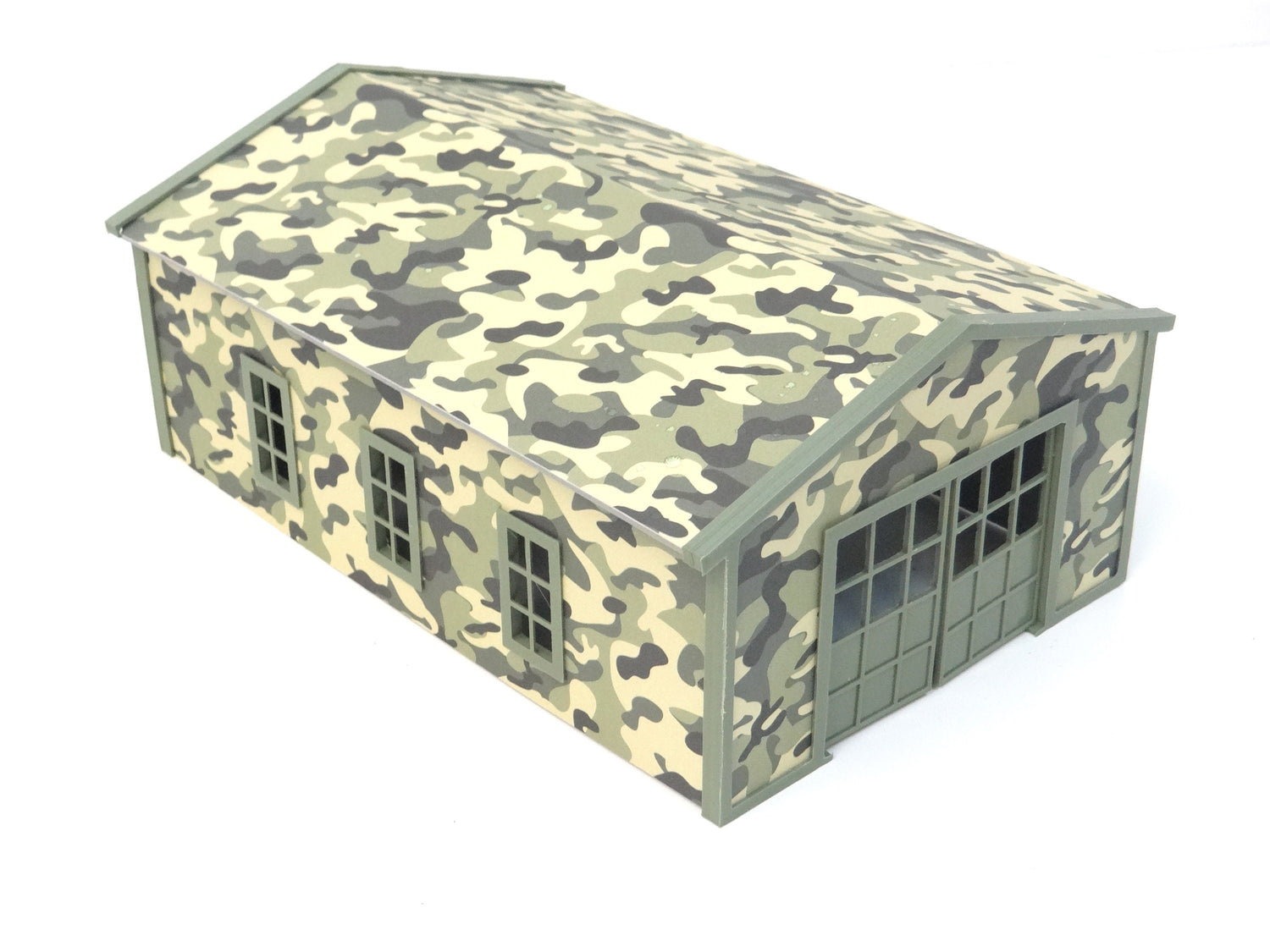 Miniature military hangar display for model vehicles 1/43