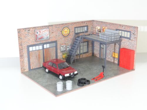 Scale 1:43 Containers Auto Service Garage Die-cast Car Models Display  Diorama Parts Miniature Decoration 