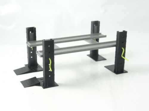Miniature plastic car lift with moving parts for diorama