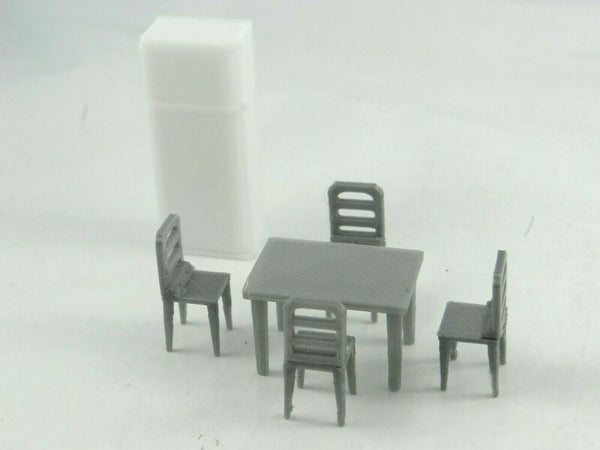 1:43 Scale Miniature Kitchen Diner Table and Chairs