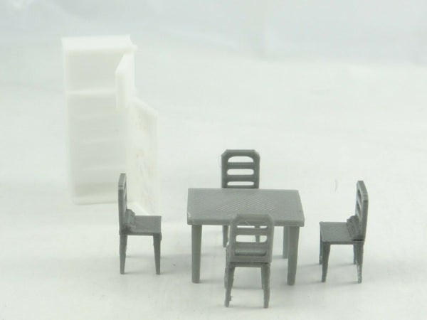 1:43 Scale Diorama Refrigerator and Dining Set